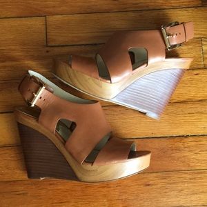 Michael Kors leather wedge size 8